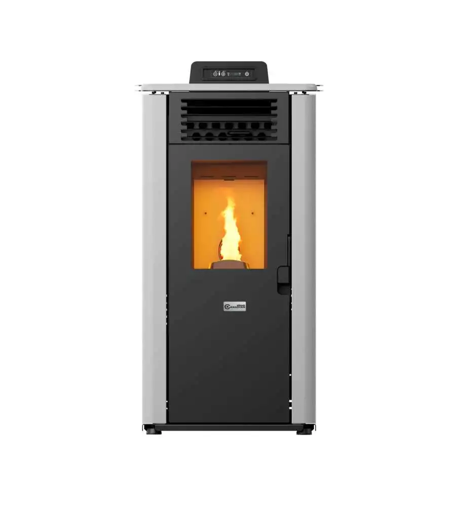 STUFA A PELLET CANALIZZATA CANADIAN STOVE "DESIGN 10C" BIANCO 8,7 KW